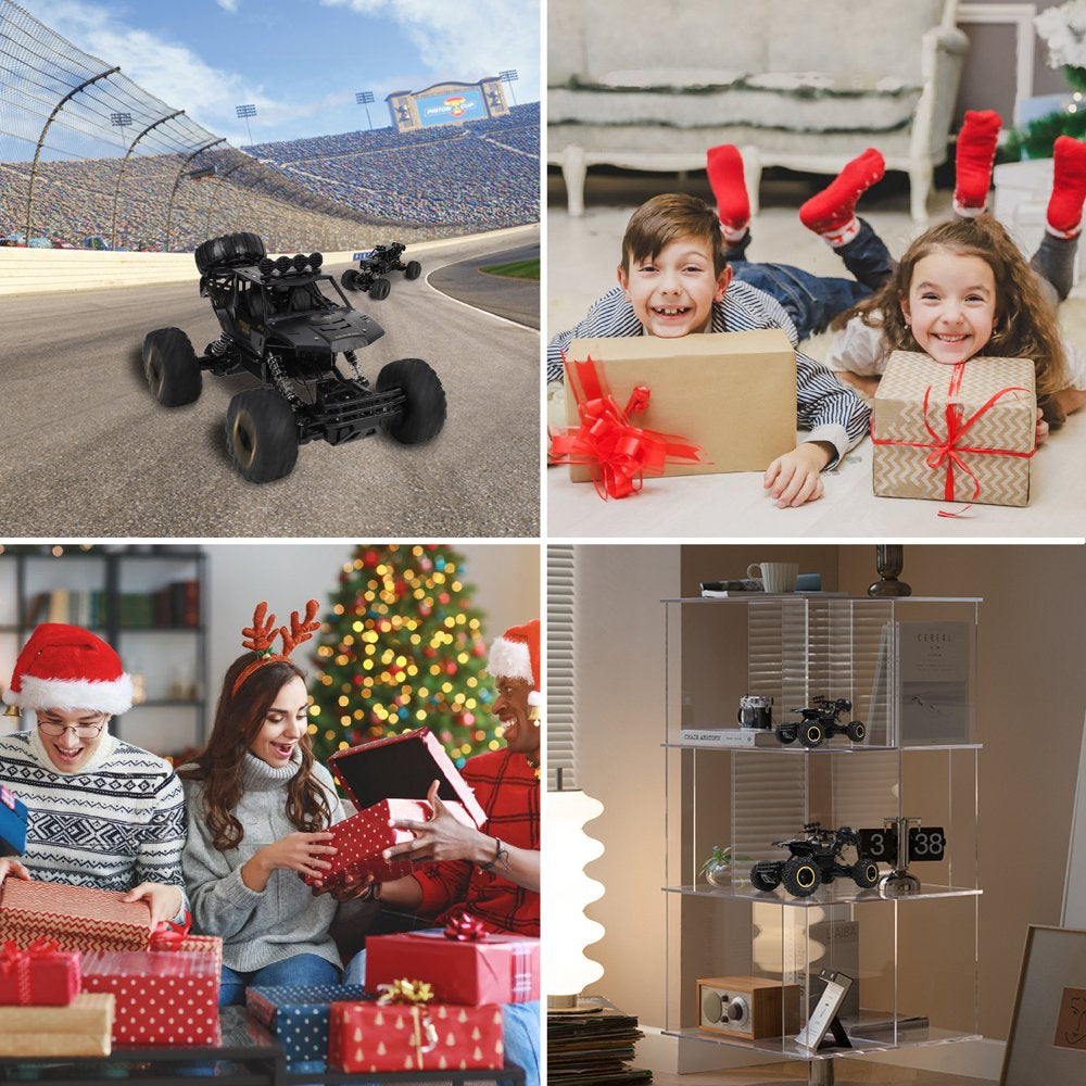 Wisairt Large RC Cars, 1:12 4WD Large Remote Control Monster Truck 2.4 GHz Alloy RC Cars for Kids Adults Age 6 + Birthday Gifts (Black)