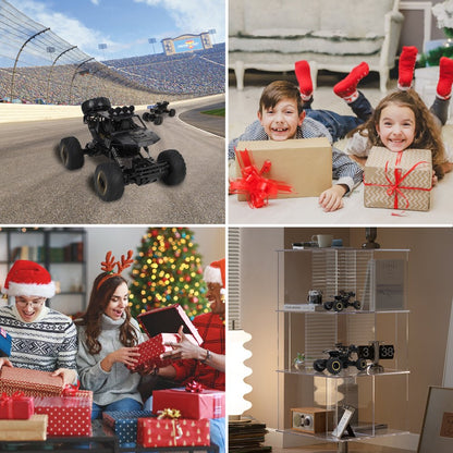 Wisairt Large RC Cars, 1:12 4WD Large Remote Control Monster Truck 2.4 GHz Alloy RC Cars for Kids Adults Age 6 + Birthday Gifts (Black)