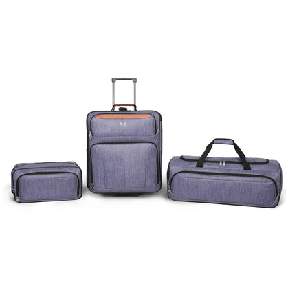 Protege 3-Piece Softside Luggage Value Travel Set - Blue