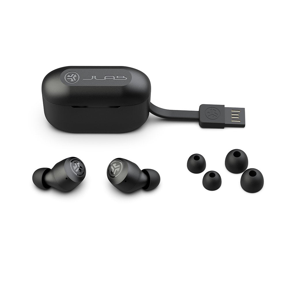 JLab Go Air Pop Bluetooth Earbuds, True Wireless with Charging Case, Black