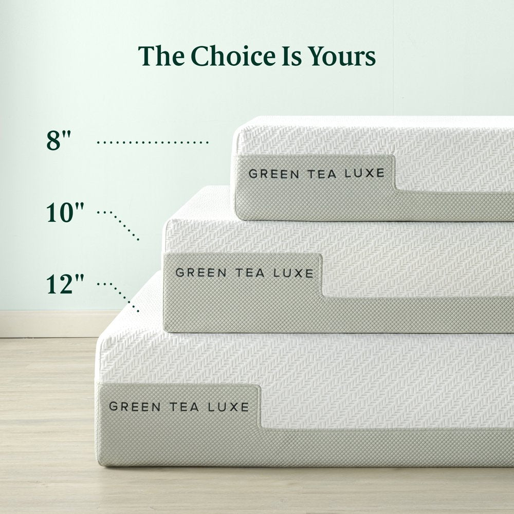 Zinus 8" Green Tea Luxe Queen Memory Foam Mattress, Made in the USA of US Foam and Global Materials, Adult