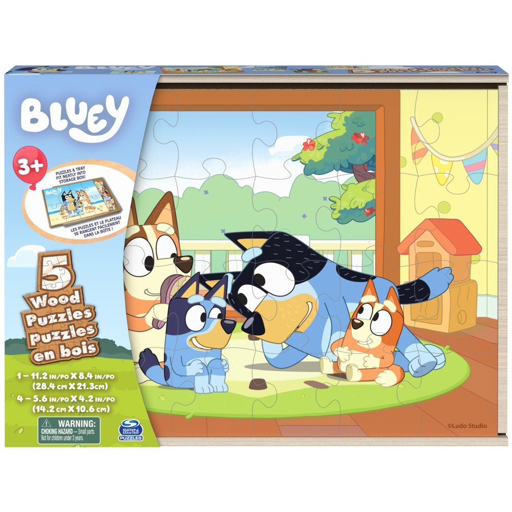 Bluey, 5-Pack of Jigsaw Puzzles in Storage Box