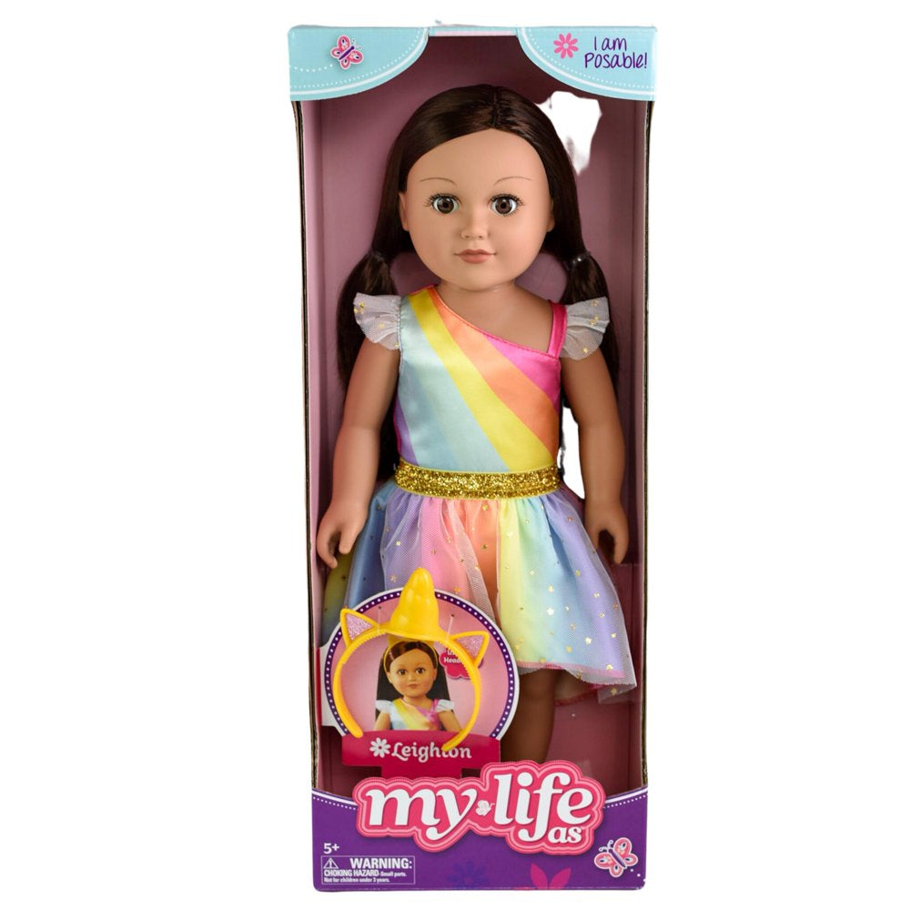 My Life As Leighton Posable 18 inch Doll, Brunette Hair, Brown Eyes