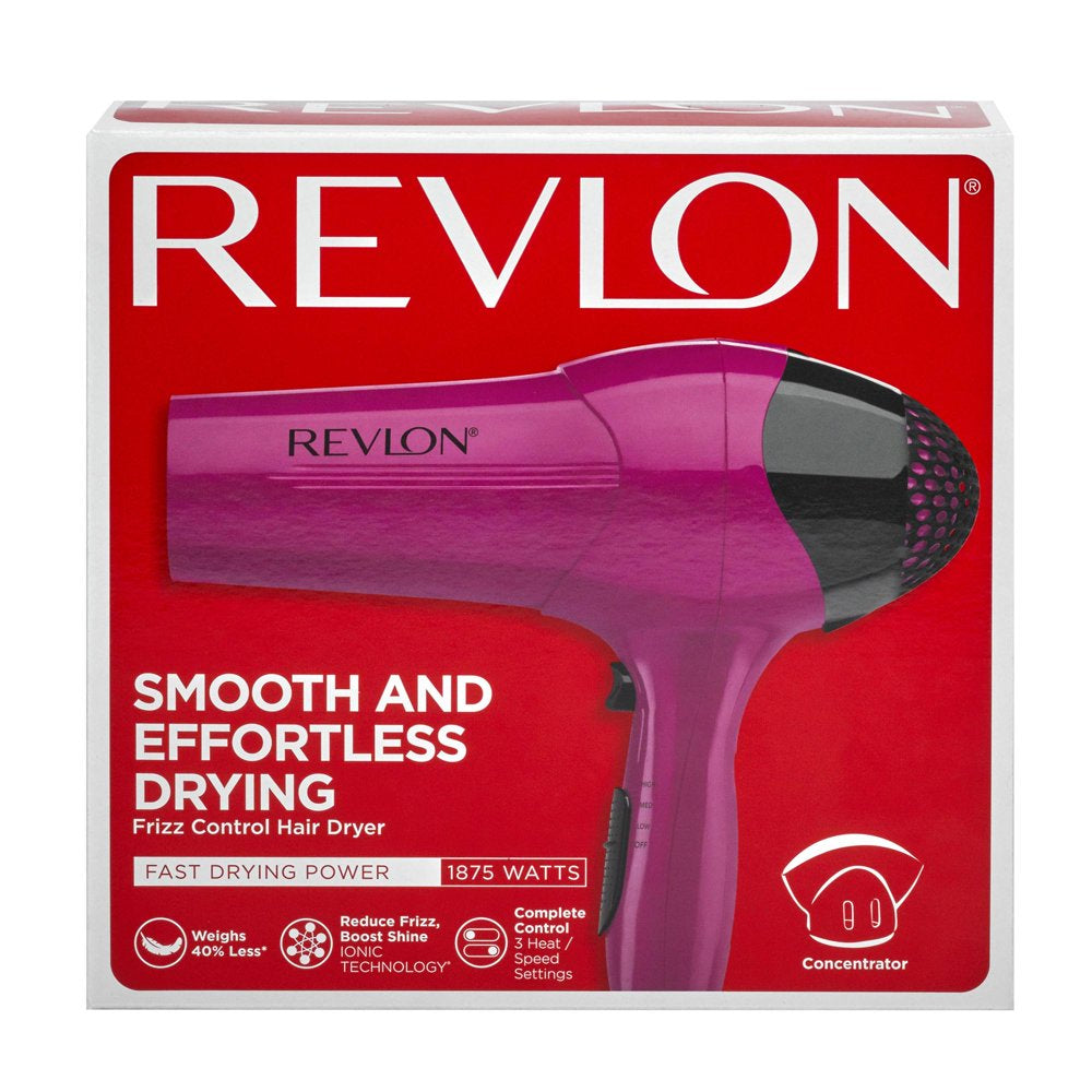 Revlon 1875W Ionic Hair Dryer, Pink