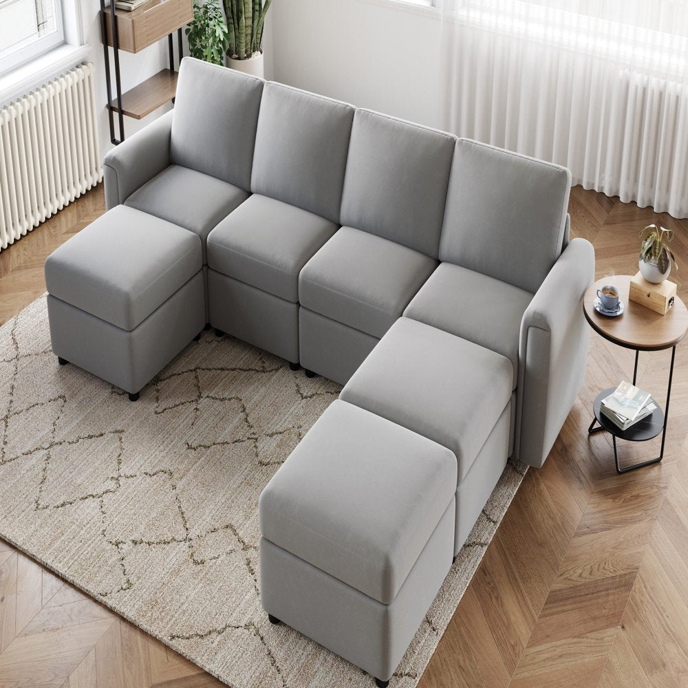 LINSY HOME Modular Couches and Sofas Sectional with Storage Sectional Sofa U Shaped Sectional Couch with Reversible Chaises, Teal