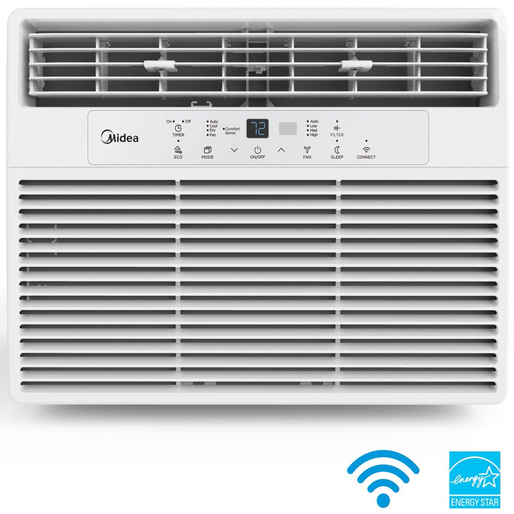 Midea 10,000 BTU 115V Smart Window AC with Comfort Sense Remote, White, MAW10S1WWT