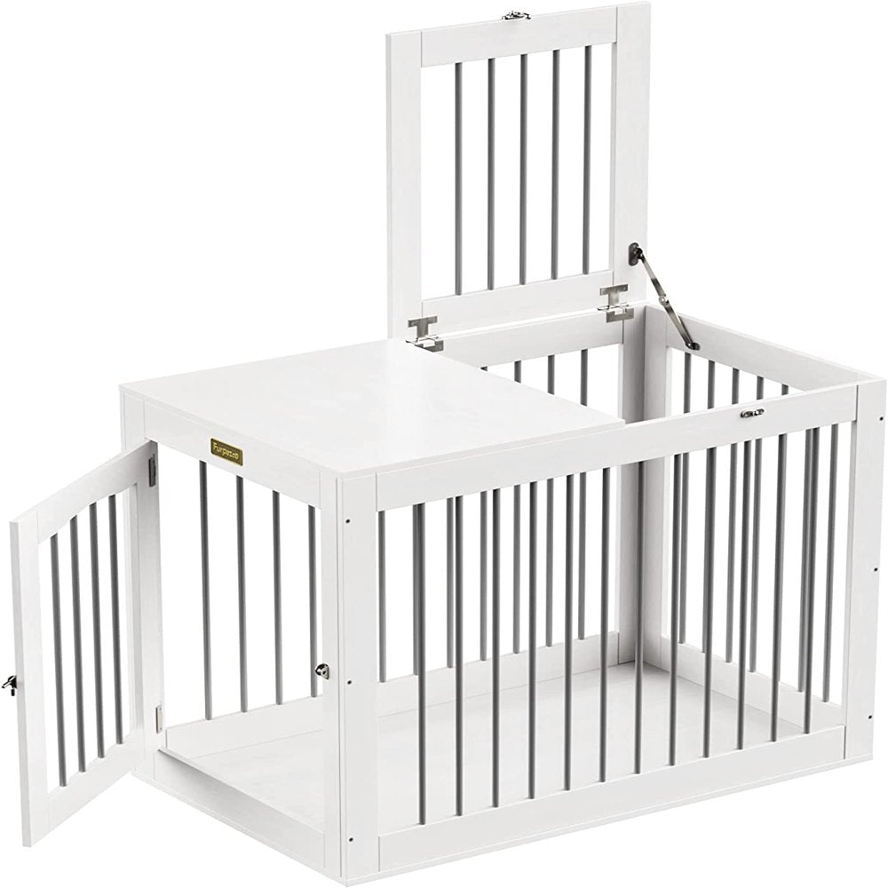 Furpezoo Dog Crate, Large Dog Crate Furniture Wood Two Door Dog Cage, 40"L