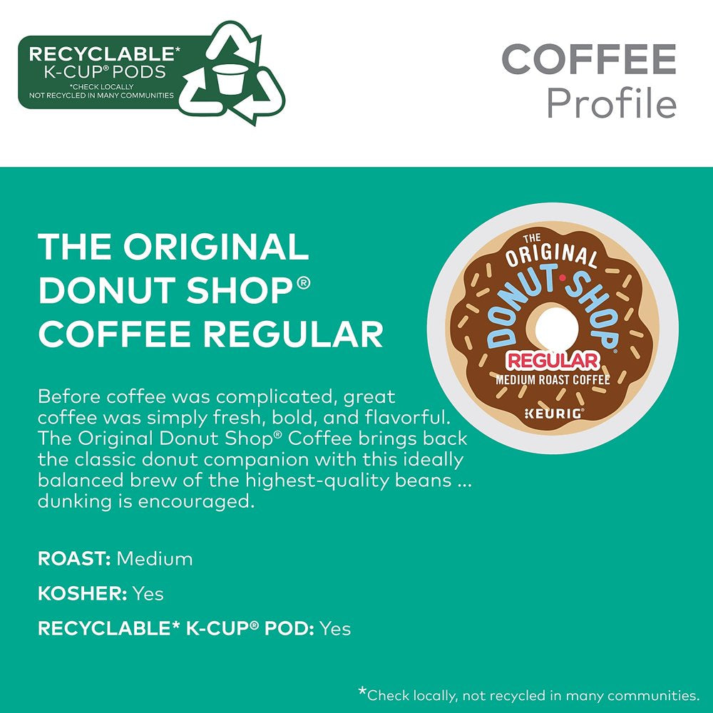 (2 pack) The Original Donut Shop Regular Keurig Single-Serve K-Cup Pods, Medium Roast Coffee, 48 Count