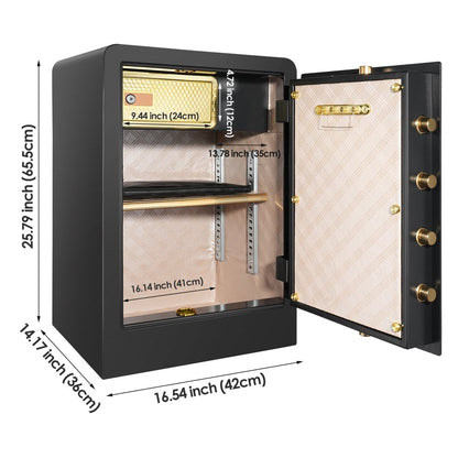 SRWTRCHRY 5.0 Cu. ft. Safes Lock Box, Fireproof Home Safe, Dual Key System, Black, 74 lb