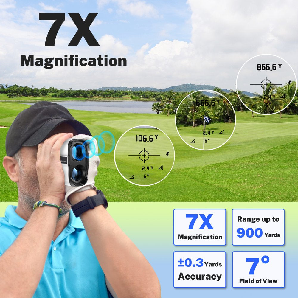 Laser Golf Rangefinder 900 Yards | 7X Magnification with Slope Switch, C005