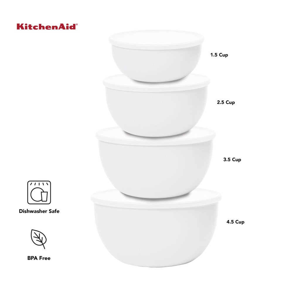 KitchenAid 21-Piece Plastic with Non-Skid Bottom Mixing Bowl and Measuring Set White