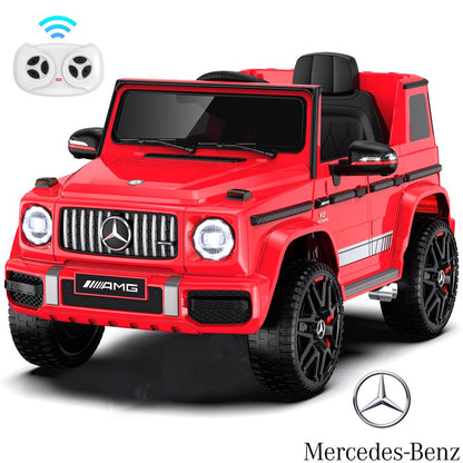 12V Mercedes-Benz G63 Licensed Powered Ride on Car with Remote Control, LED Headlight, Gift for Kids-Red