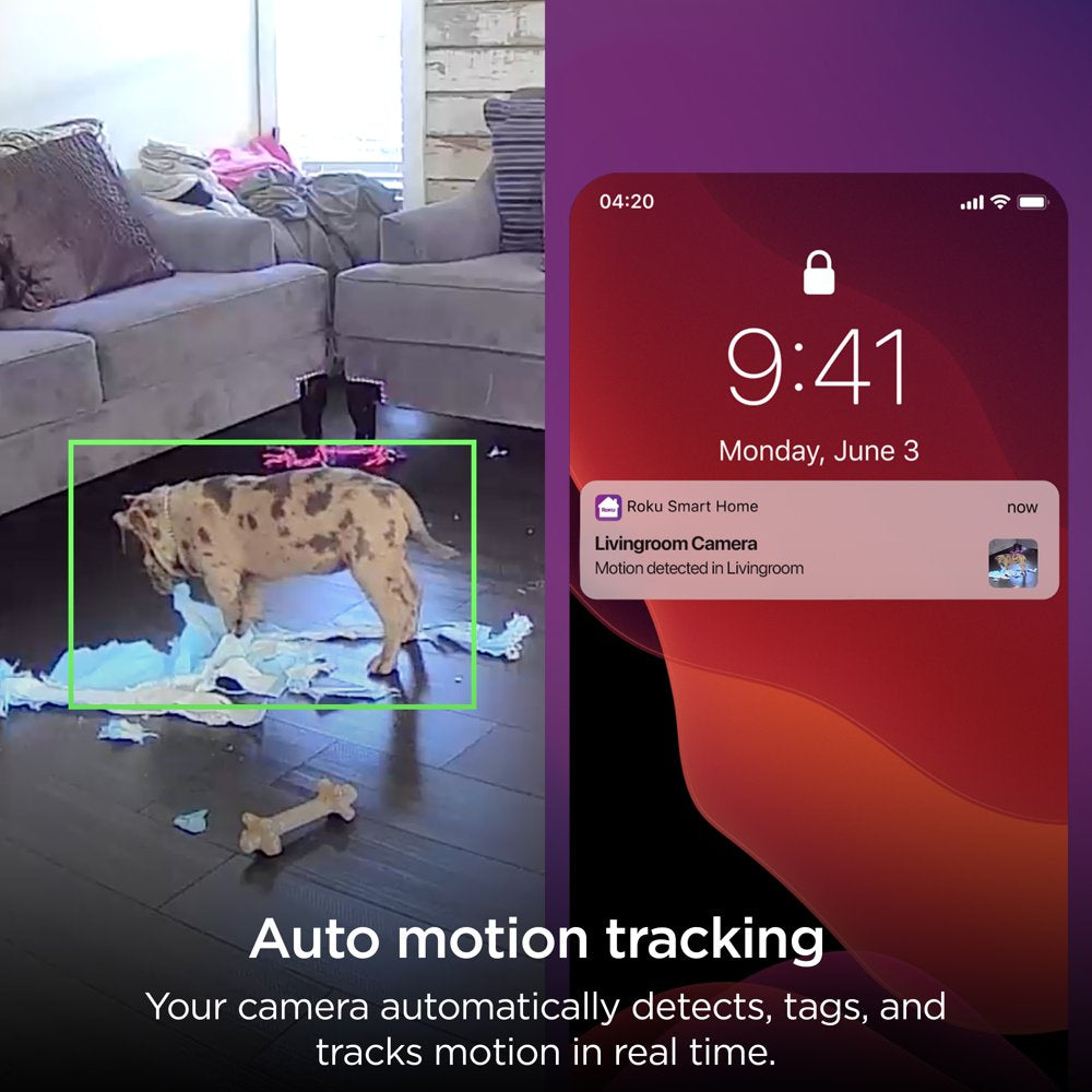 Roku Smart Home Indoor Camera SE Wi-Fi - Wired Security Camera; Motion & Sound Detection