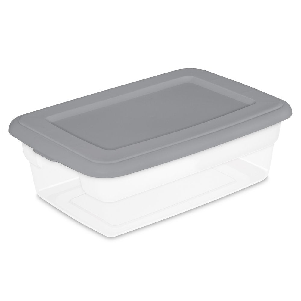 Sterilite Set of (4) 12 Qt. Storage Boxes Plastic, Titanium