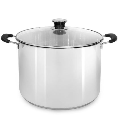 Barton 20 Quart Water Bath Canner Pot Stainless Steel Cooker Temperature Indicator Lid Canning Jar Rack 20QT