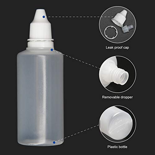 TOOL GADGET Plastic Dropping Bottles Vial of Liquid Eye Liquid Dropper, 60ml, 12 pack