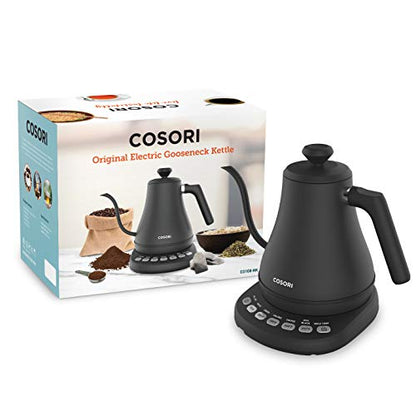 COSORI Electric Gooseneck Kettle with 5 Temperature Control Presets, Pour Over Kettle for Coffee & Tea, Hot Water Boiler, 100% Stainless Steel Inner Lid & Bottom, Christmas Gifts, 1200W/0.8L