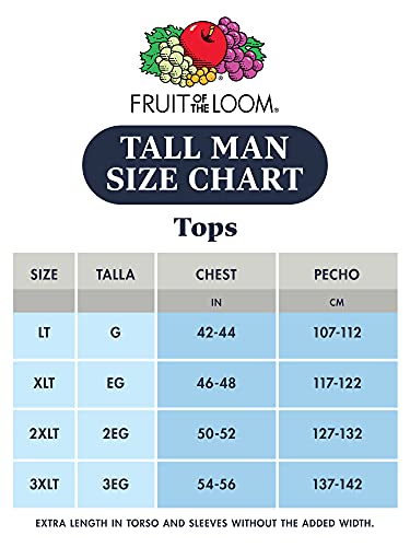 Fruit of the Loom Men's Size Big & Tall Eversoft Cotton Short Sleeve T Shirts, Breathable & Moisture Wicking with Odor Control, White, X-Large Tall