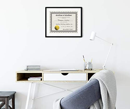 Certificate of Excellence Certificate Paper with Embossed Gold Foil Seals - 30 Pack - Parchment Award Certificates for Students, Teachers, Employees - 8.5" x 11" Inkjet/Laser Printable