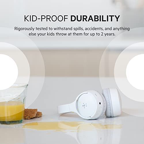 Belkin SoundForm Mini - Wireless Bluetooth Headphones for Kids with Built in Microphone - On-Ear Bluetooth Earphones for iPhone, iPad, Fire Tablet & More - White