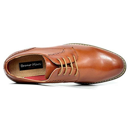 Bruno Marc Mens Leather Lined Dress Shoes, Brown - 11 (Oxford)