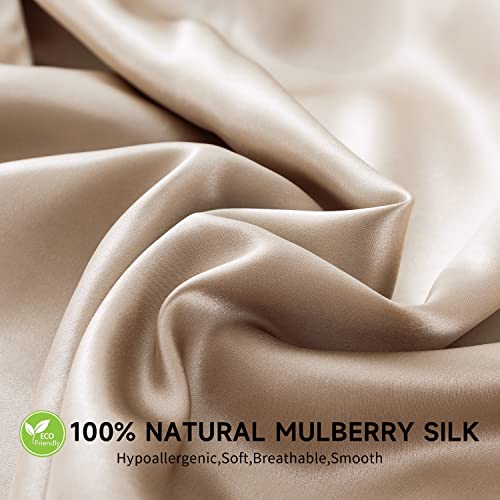 ZIMASILK 100% Mulberry Silk Pillowcase for Hair and Skin Health,Soft and Smooth,Both Sides Premium Grade 6A Silk,600 Thread Count,with Hidden Zipper,1pc (Queen 20''x30'',Taupe)