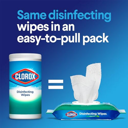 Clorox Disinfecting Wipes, Bleach Free Cleaning Wipes, Household Essentials, Fresh Scent, Moisture Seal Lid, 75 Wipes, Pack of 3 (New Packaging)