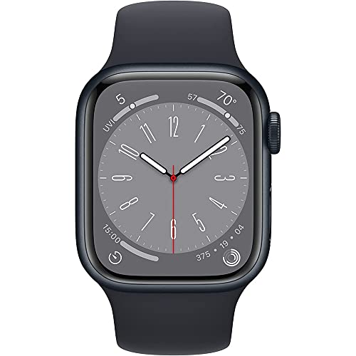 Apple Watch Series 8 [GPS + Cellular, 45mm] Midnight Aluminum Case with Midnight Sport Band (Renewed)