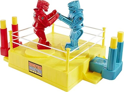 Mattel Games Rock 'Em Sock 'Em Robots Kids Game, Fighting Robots with Red Rocker & Blue Bomber, Knock His Block Off (Amazon Exclusive)