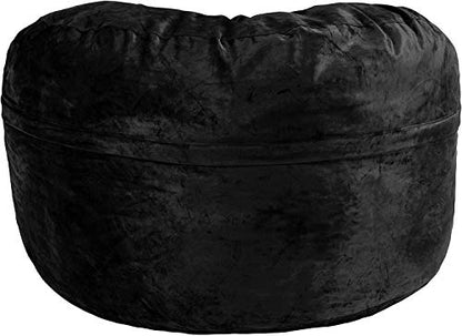 Amazon Basics Memory Foam Filled Bean Bag Chair with Microfiber Cover, 5 ft, Black, Solid