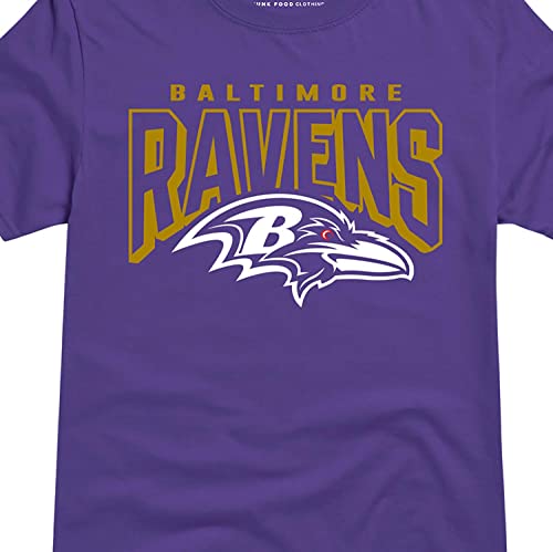 Junk Food Clothing x NFL - Baltimore Ravens - Bold Logo - Unisex Adult Short Sleeve Fan T-Shirt for Men and Women - Size 3X-Large