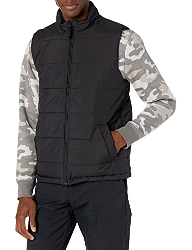 Amazon Essentials Men's Midweight Puffer Vest, Black, Medium