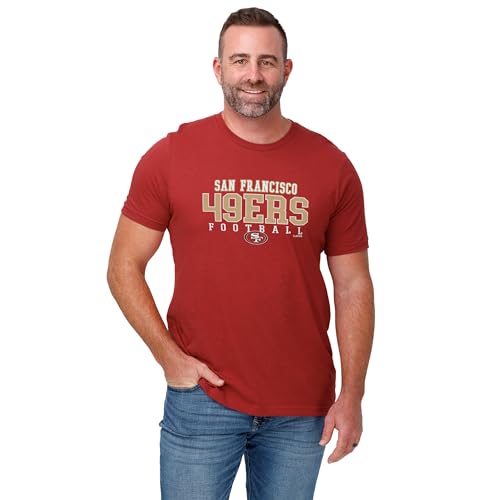 FOCO San Francisco 49ers Football Wordmark Primary Color T-Shirt - Small