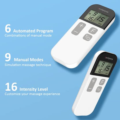 Comfytemp Wireless TENS Unit Muscle Stimulator for Pain Relief Therapy, Rechargeable TENS Machine for Pain Management, Portable TENS Device for Back, Shoulder, Cramps Pain Relief, 15 Modes, 2 Pads