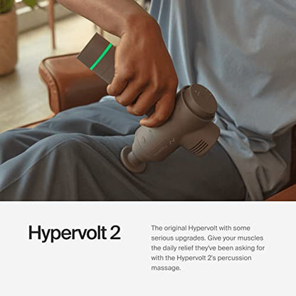 Hypervolt 2 - Featuring Quiet Glide Technology - Handheld Percussion Massage Gun | 3 Speeds, 5 Interchangeable Heads | Helps Relieve Sore Muscles and Stiffness (Hypervolt 2) FSA-HSA Approved