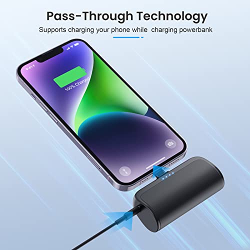 Small Portable Charger 5200mAh for iPhone, Ultra Compact 20W PD Fast Charging Power Bank,Cute Mini Battery Pack Backup Charger Compatible with iPhone 14/14 Pro Max/13/13 Pro Max/12//11/XR/XS/X/8/7/6