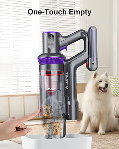 WLUPEL Cordless Vacuum Cleaner, 33Kpa Stick Vacuum Cleaner, 400W Handheld Vacuum with LED Touch Screen, 50mins Runtime for Pet Hair, Carpet and Hardwood Floor(KB-H015)
