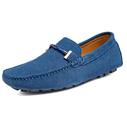 Go Tour New Mens Casual Loafers Moccasins Slip On Driving Shoes Sapphire Blue 9.5/43