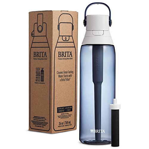 Brita Insulated Filtered Water Bottle with Straw, Reusable, BPA Free Plastic, Night Sky, 26 Ounce