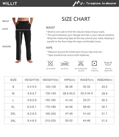 Willit Men's Cotton Yoga Sweatpants Exercise Pants Open Bottom Athletic Lounge Pants Loose Male Sweat Pants with Pockets Light Gray M