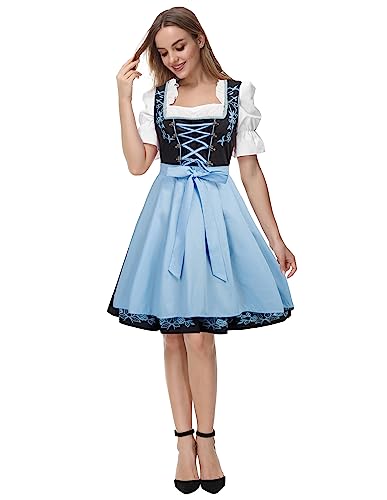 German Authentic Drindl Costumes Oktoberfest Top Halloween Dirndl Dress Size L Color Black