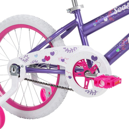 Huffy 18 in. Sea Star Kids Bike for Girls Ages 4 and up,Child, Metallic Purple