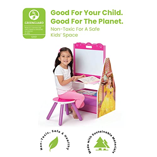 Delta Children Kids Easel and Play Station – Ideal for Arts & Crafts, Homeschooling and More- Greenguard Gold Certified, Disney Princess