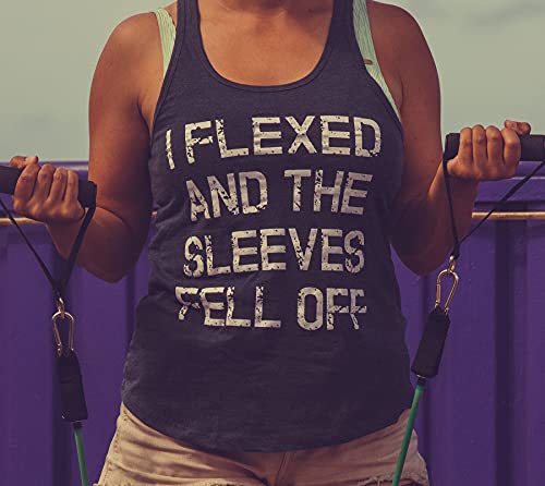 Mens I Flexed and The Sleeves Fell Off Tank Top Funny Sleeveless Gym Workout Shirt Crazy Dog Novelty Mens Tank Tops for Exercise Soft Comfortable Funny Graphic Tank Green S