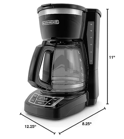 Black+Decker CM1160B 12-Cup Programmable Coffee Maker, Black/Stainless Steel