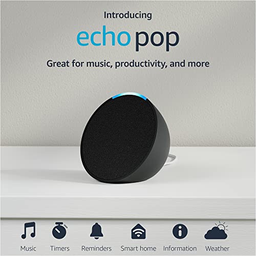 Introducing Echo Pop | Full sound compact smart speaker with Alexa | Charcoal