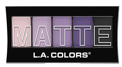 L.A. COLORS 5 Color Matte Eyeshadow, Purple Cashmere, 0.25 Oz