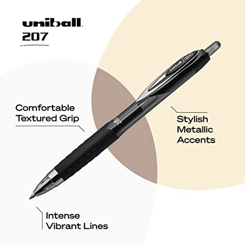 Uni-ball Signo 207 Gel Pen 12 Pack, 0.7mm Medium Black Pens, Gel Ink Pens | Office Supplies Sold by Uniball are Pens, Ballpoint Pen, Colored Pens, Gel Pens, Fine Point, Smooth Writing Pens