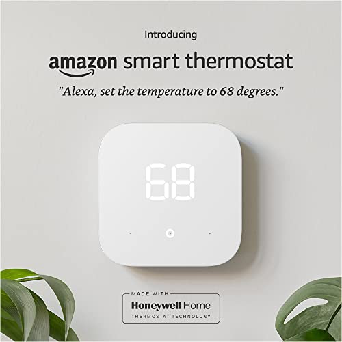 Certified Refurbished Amazon Smart Thermostat – ENERGY STAR certified, DIY install, Works with Alexa – C-wire required