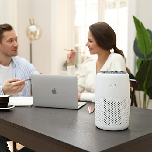 LEVOIT Air Purifiers for Bedroom Home, HEPA Filter Cleaner with Fragrance Sponge for Better Sleep, Filters Smoke, Allergies, Pet Dander, Odor, Dust, Office, Desktop, Portable, Core Mini, White